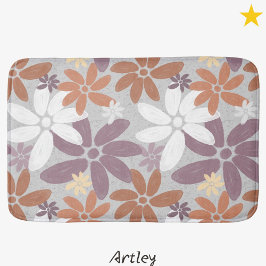 Hübsches florales Muster Sapphic Lesbenflagge   Badematte