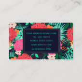 Hübsches florales Navy-Blue Design Visitenkarte (Rückseite)