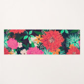Hübsches florales Navy-Blue Design Yogamatte (Vorderseite (Horizontal))