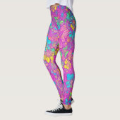Hübsches florales, rosa Boho Hippie-Muster Leggings (Links)