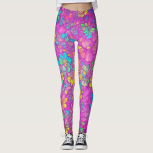 Hübsches florales, rosa Boho Hippie-Muster Leggings