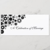 Hübsches Florals Black Wedding Programm (Vorderseite)