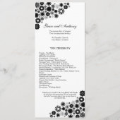 Hübsches Florals Black Wedding Programm (Rückseite)