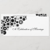 Hübsches Florals Black Wedding Programm (Vorne/Hinten)