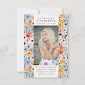 Hübsches Florals Foto Beileid Beerdigung Gedenkstä Dankeskarte (Rückseite)