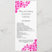 Hübsches Florals Magenta Hochzeitsprogramm Programm (Rückseite)