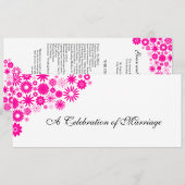 Hübsches Florals Magenta Hochzeitsprogramm Programm (Vorne/Hinten)