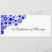 Hübsches Florals Royal Blue Wedding Programm (Vorderseite)