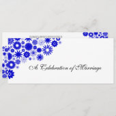 Hübsches Florals Royal Blue Wedding Programm (Vorne/Hinten)