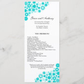 Hübsches Florals Türkis Hochzeitsprogramm Programm (Rückseite)