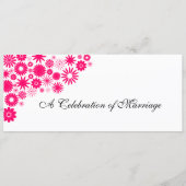 Hübsches Florals Vibrannt Pink Hochzeitsprogramm Programm (Vorderseite)