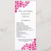 Hübsches Florals Vibrannt Pink Hochzeitsprogramm Programm (Rückseite)
