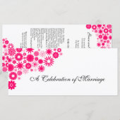 Hübsches Florals Vibrannt Pink Hochzeitsprogramm Programm (Vorne/Hinten)