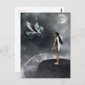 Hübsches Flügeldrachen Postkarte (Vorne/Hinten)