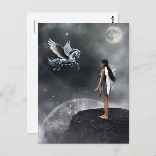 Hübsches Flügeldrachen Postkarte (Vorne/Hinten)