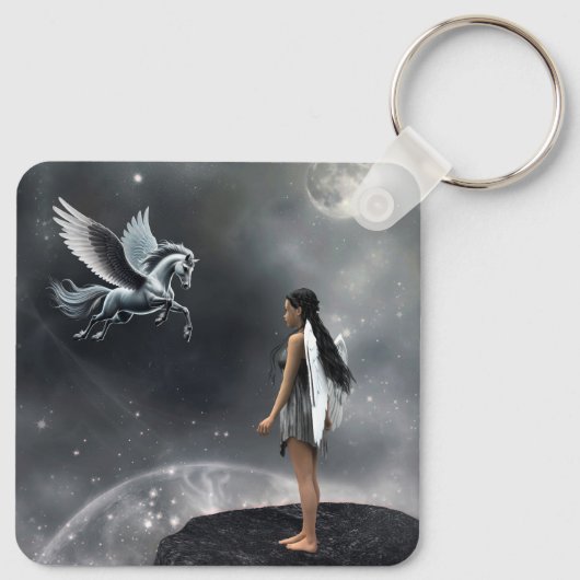 Hübsches Flügeldrachen Schlüsselanhänger (Rückseite)