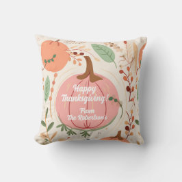 Hübsches Foliage & Pink Pumpkins Erntedank Party Kissen