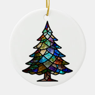Hübsches Foto aus gehärtetem Glass Pine Tree Keramik Ornament