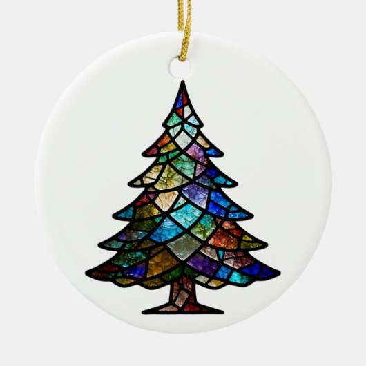 Hübsches Foto aus gehärtetem Glass Pine Tree Keramik Ornament (Vorne)
