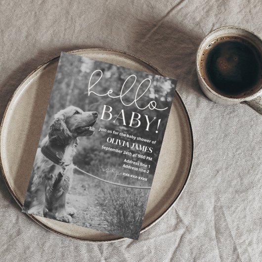 Hübsches Foto-Babydusche Einladung