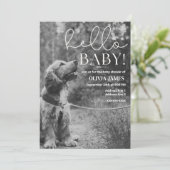 Hübsches Foto-Babydusche Einladung (Stehend Vorderseite)