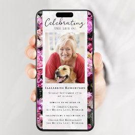 Hübsches Foto Beerdigung Digitale Einladung