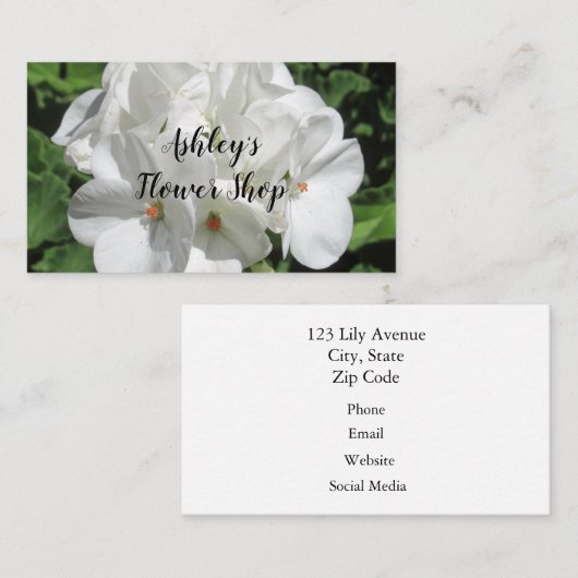 Hübsches Foto der Blume Geranium Visitenkarte (Vorne/Hinten)