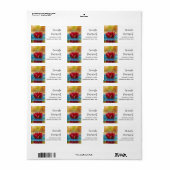 Hübsches Foto einer Lotus-Blume in einem Teich Adressaufkleber (Vorne)