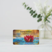 Hübsches Foto einer Lotus-Blume in einem Teich Visitenkarte (Stehend Vorderseite)