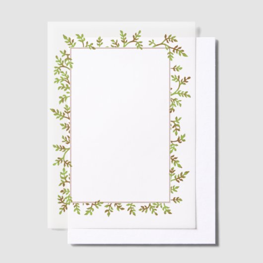 Hübsches Foto oder Textrahmen für Wasserfarben Pergament Einladungen (Versetzt)