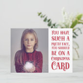 Hübsches Foto Weihnachtskarte Feiertagskarte (Stehend Vorderseite)