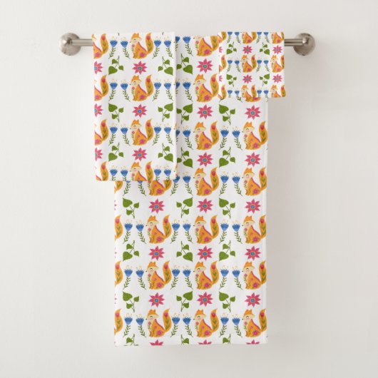 Hübsches Foxy Blumenpastellmuster Badhandtuch Set (Insitu)