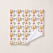 Hübsches Foxy Blumenpastellmuster Badhandtuch Set (Waschlappen)