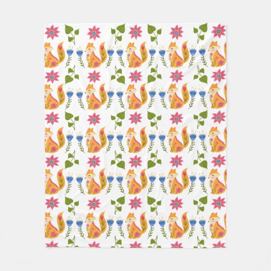 Hübsches Foxy Blumenpastellmuster Fleecedecke (Vorderseite)