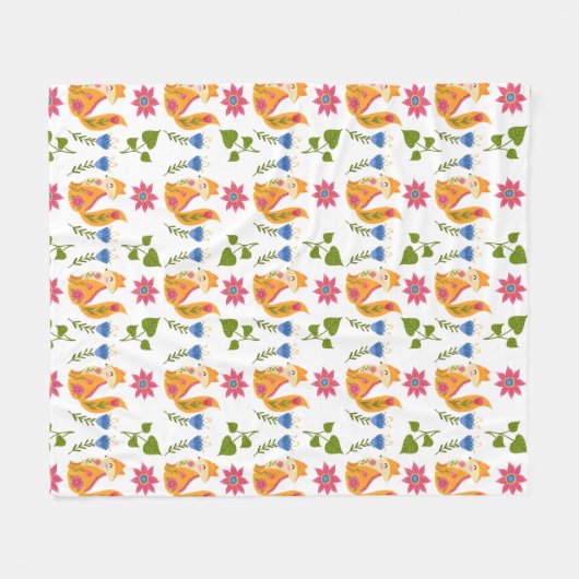 Hübsches Foxy Blumenpastellmuster Fleecedecke (Vorderseite (Horizontal))