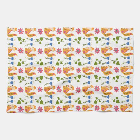 Hübsches Foxy Blumenpastellmuster Geschirrtuch (Horizontal)