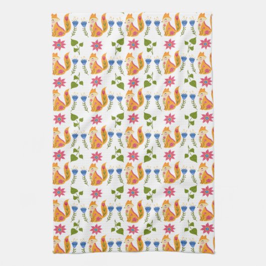 Hübsches Foxy Blumenpastellmuster Geschirrtuch (Vertikal)