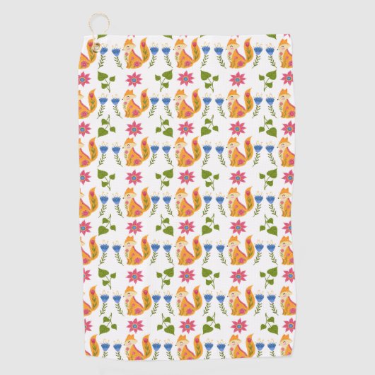 Hübsches Foxy Blumenpastellmuster Golfhandtuch (Vorderseite)