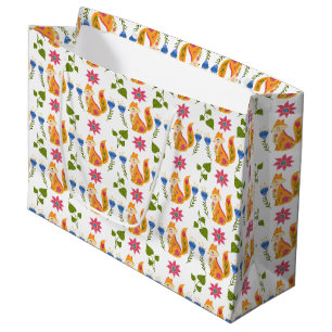 Hübsches Foxy Blumenpastellmuster Große Geschenktüte