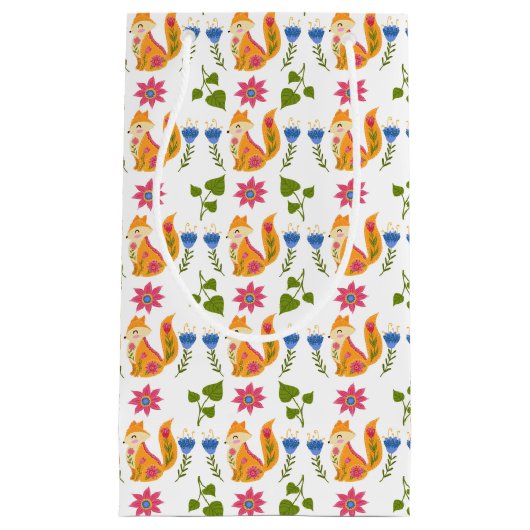 Hübsches Foxy Blumenpastellmuster Kleine Geschenktüte (Vorderseite)