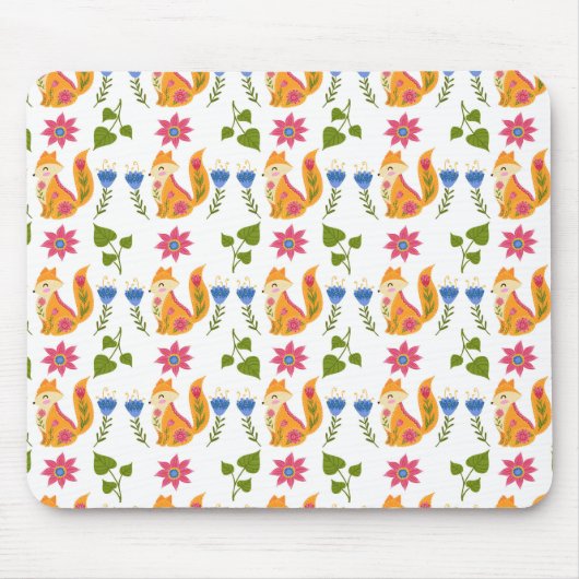 Hübsches Foxy Blumenpastellmuster Mousepad (Vorne)