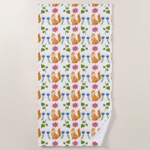 Hübsches Foxy Blumenpastellmuster Strandtuch