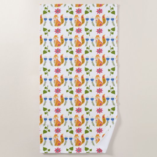 Hübsches Foxy Blumenpastellmuster Strandtuch (Vorderseite)