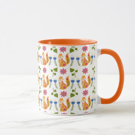 Hübsches Foxy Blumenpastellmuster Tasse (Rechts)