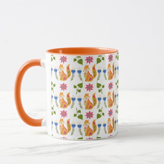 Hübsches Foxy Blumenpastellmuster Tasse (Links)