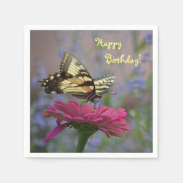 Hübsches Frack Schmetterling auf Zinnia Serviette