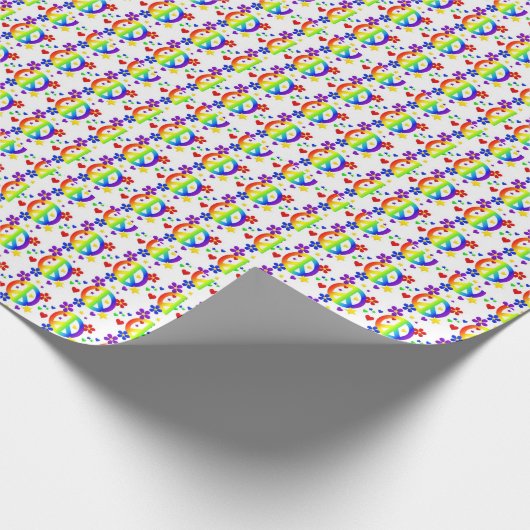 Hübsches Friedenszeichen auf Geschenkpapier (Ecke)