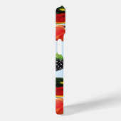 Hübsches Fruchtmuster auf blauem Hintergrund Case-Mate iPhone Hülle (Rückseite / Rechts)