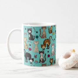 Hübsches Funny Cat Pattern Kaffeetasse