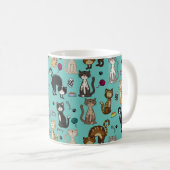 Hübsches Funny Cat Pattern Kaffeetasse (VorderseiteRechts)